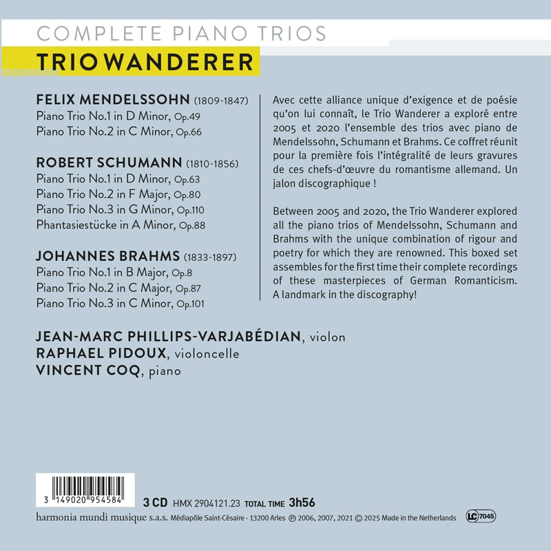Mendelssohn, Schumann & Brahms: Complete Piano Trios - Trio Wanderer (3 CDs)
