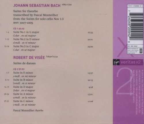 BACH: SUITES FOR THEORBO; DE VISEE: SUITES - PASCAL MONTEILHET (2 CDS)