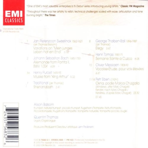 Music for Trumpet & Organ - ALISON BALSOM, QUENTIN THOMAS