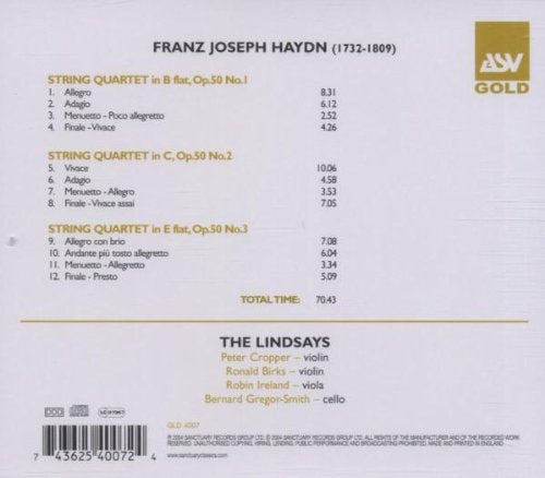 HAYDN: String Quartets, Op. 50, Nos. 1-3 - The Lindsays