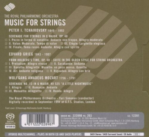 Tchaikovsky, Grieg & Mozart: Music for Strings - Yuri Simionov, Royal Philharmonic (Hybrid SACD)