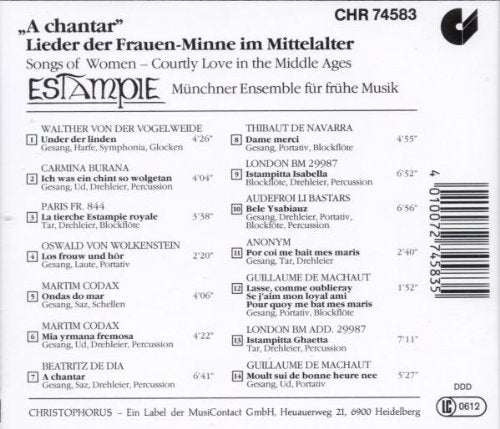 SONGS OF WOMEN & COURTLY LOVE IN THE MIDDLE AGES: ESTAMPIE