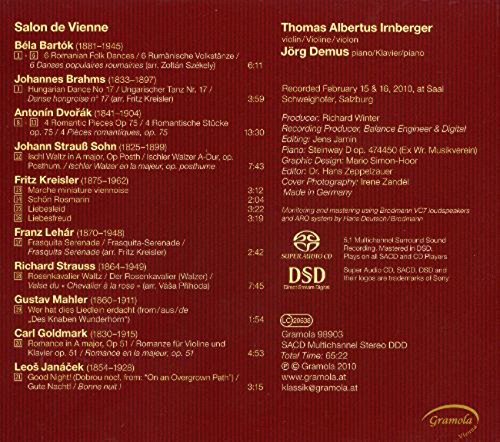 SALON DE VIENNE (BARTOK/BRAHMS/DVORAK/STRAUSS/KREISLER/LEHAR & MORE) - Thomas Albertus Imberger, Jorg Demus (Hybrid SACD)