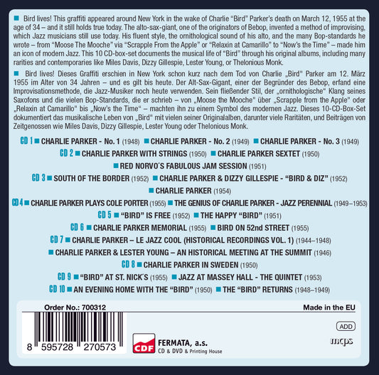 CHARLIE PARKER - 22 Original Albums - Milestones of a Legend (10 CDS)