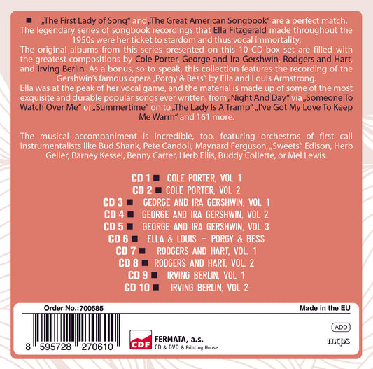 Ella Fitzgerald Sings The Songbooks (Cole Porter, George & Ira Gershwin, Rodgers & Hart, Irving Berlin - 10 CDs)