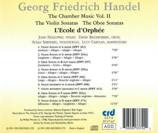 HANDEL: THE VIOLIN SONATAS & OBOE SONATAS - L'ECOLE D'ORPHEE