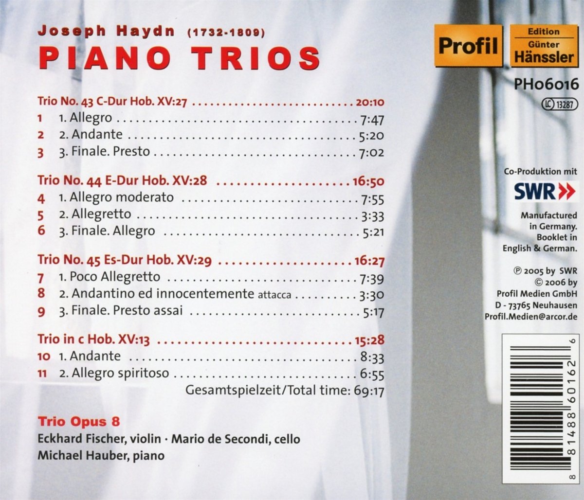 Haydn: Piano Trios Hob XV 27-29 - Trio Op.8