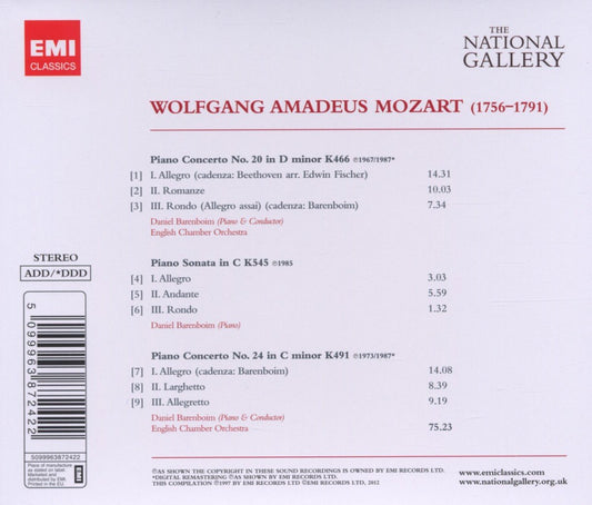 MOZART: Piano Concertos Nos 20 & 24 - DANIEL BARENBOIM, ENGLISH CHAMBER ORCHESTRA -