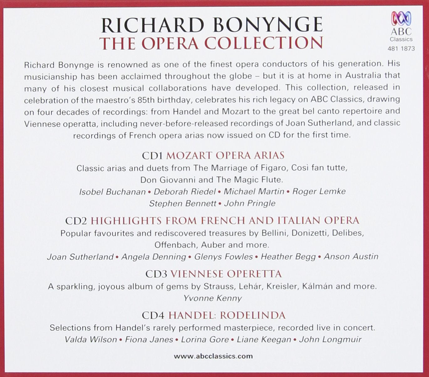 Richard Bonynge - The Opera Collection (4 CDS)