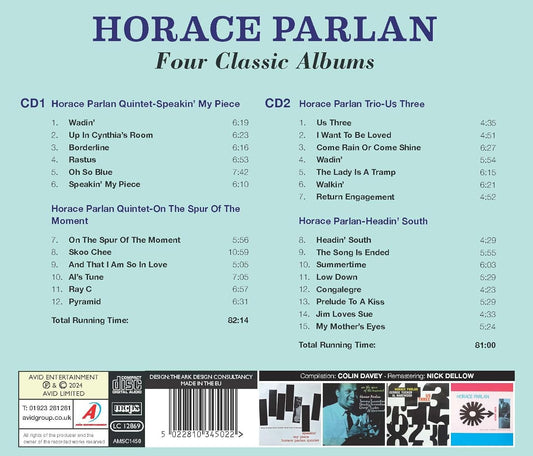 HORACE PARLAN - Four Classic Albums (Speakin’ My Piece / On The Spur Of The Moment / Us Three / Headin’ South) (2CD)