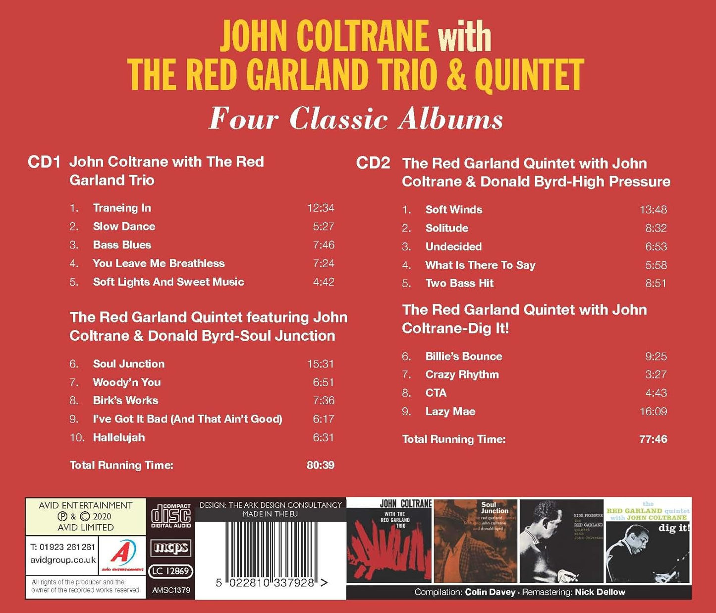JOHN COLTRANE WITH THE RED GARLAND TRIO & QUINTET - Four Classic Albums (2 CDs)