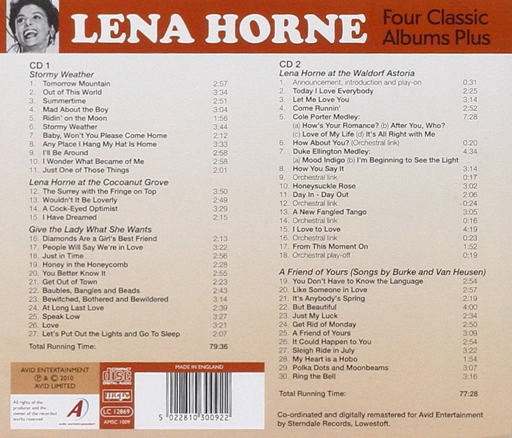 LENA HORNE - Four Classic Albums Plus (2 CDS)