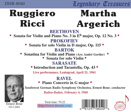 MARTHA ARGERICH & RUGGIERO RICCI - Leningrad Recital, April 21, 1961