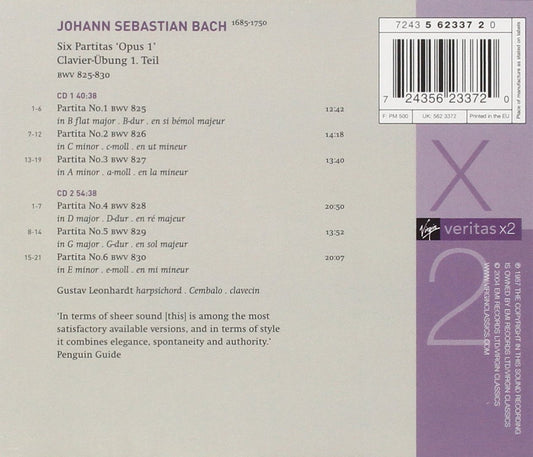 BACH: 6 Partitas, BWV 825 - 830 - GUSTAV LEONHARDT (2 CDs)