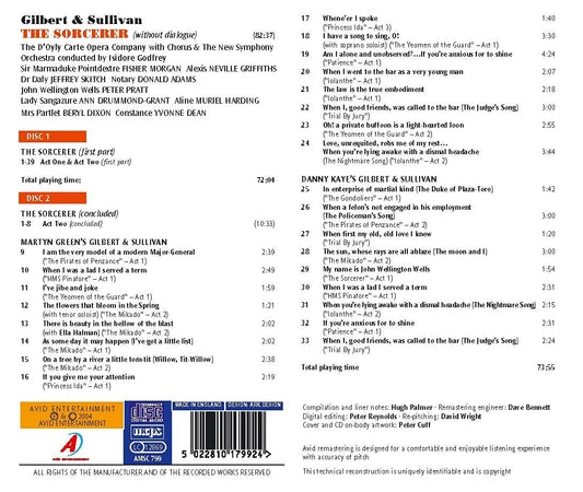 D'OYLY CARTE OPERA COMPANY - Gilbert & Sullivan - The Sorcerer (2 CDs)