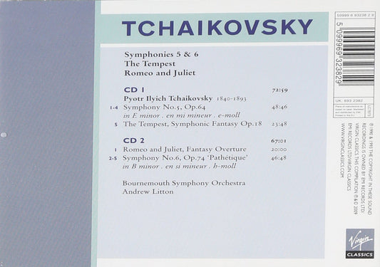 TCHAIKOVSKY: SYMPHONIES 5 & 6 - LITTON, BOURNEMOUTH SO (2 CDS)