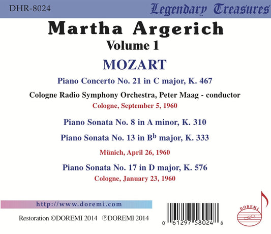 MARTHA ARGERICH COLLECTION, Vol. 1 - Mozart: Piano Sonatas and Concerto No. 21