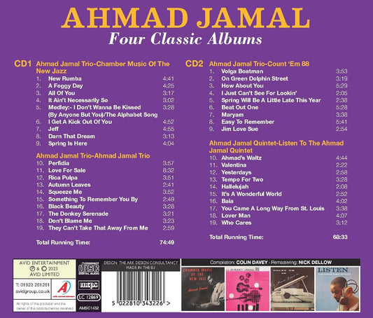 AHMAD JAMAL - Four Classic Albums (Chamber Music Of The New Jazz / Ahmad Jamal Trio / Count 'Em 88 / Listen To The Ahmad Jamal Quintet) (2 CDs)