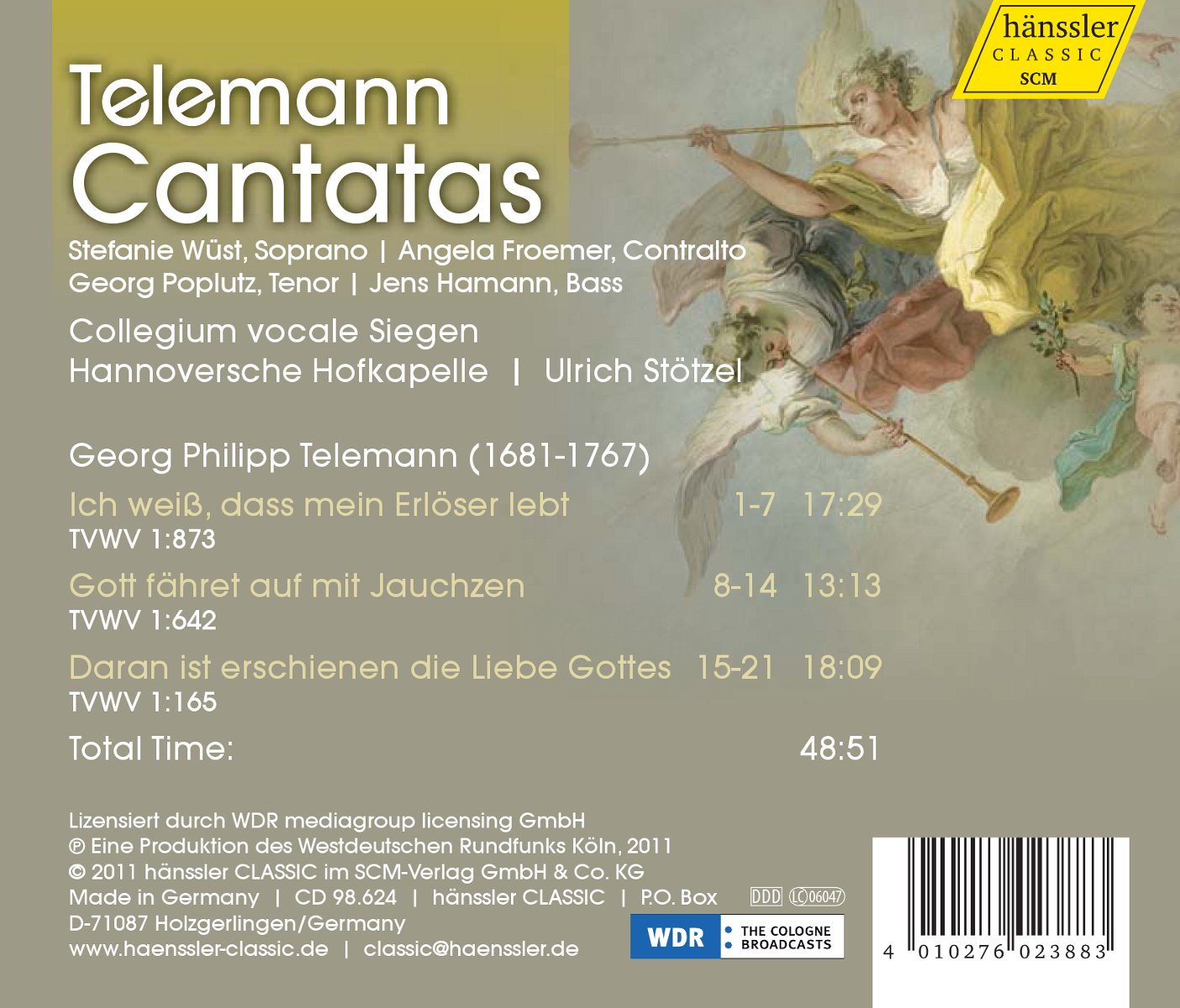 TELEMANN: Cantatas - Collegium Vocale Siegen, Hannoversche Hofkapelle
