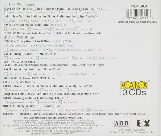 FRENCH TRIOS & QUARTETS - CAECILIAN TRIO, NEW HUNGARIAN QUARTET & LOWENGUTH (3 CDs)