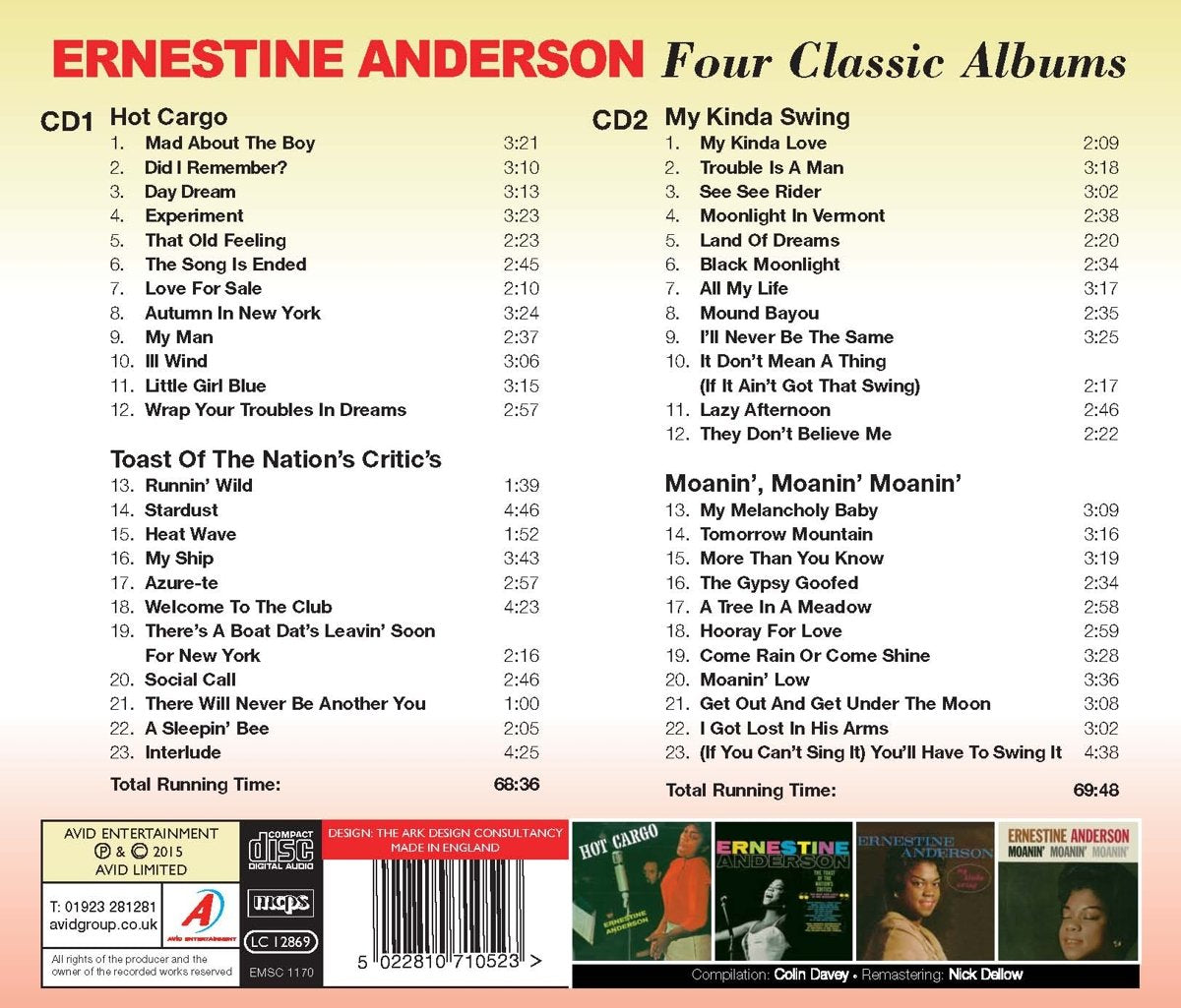 ERNESTINE ANDERSON - Four Classic Albums (Hot Cargo / The Toast Of The Nation's Critics / My Kinda Swing / Moanin' Moanin' Moanin')