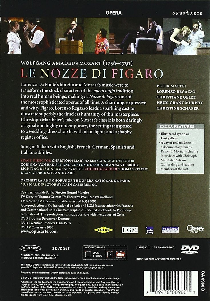 MOZART: LE NOZZE DI FIGARO - Mattei, Regazzo, Murphy, Schafer, Opera National de Paris (2 DVD)