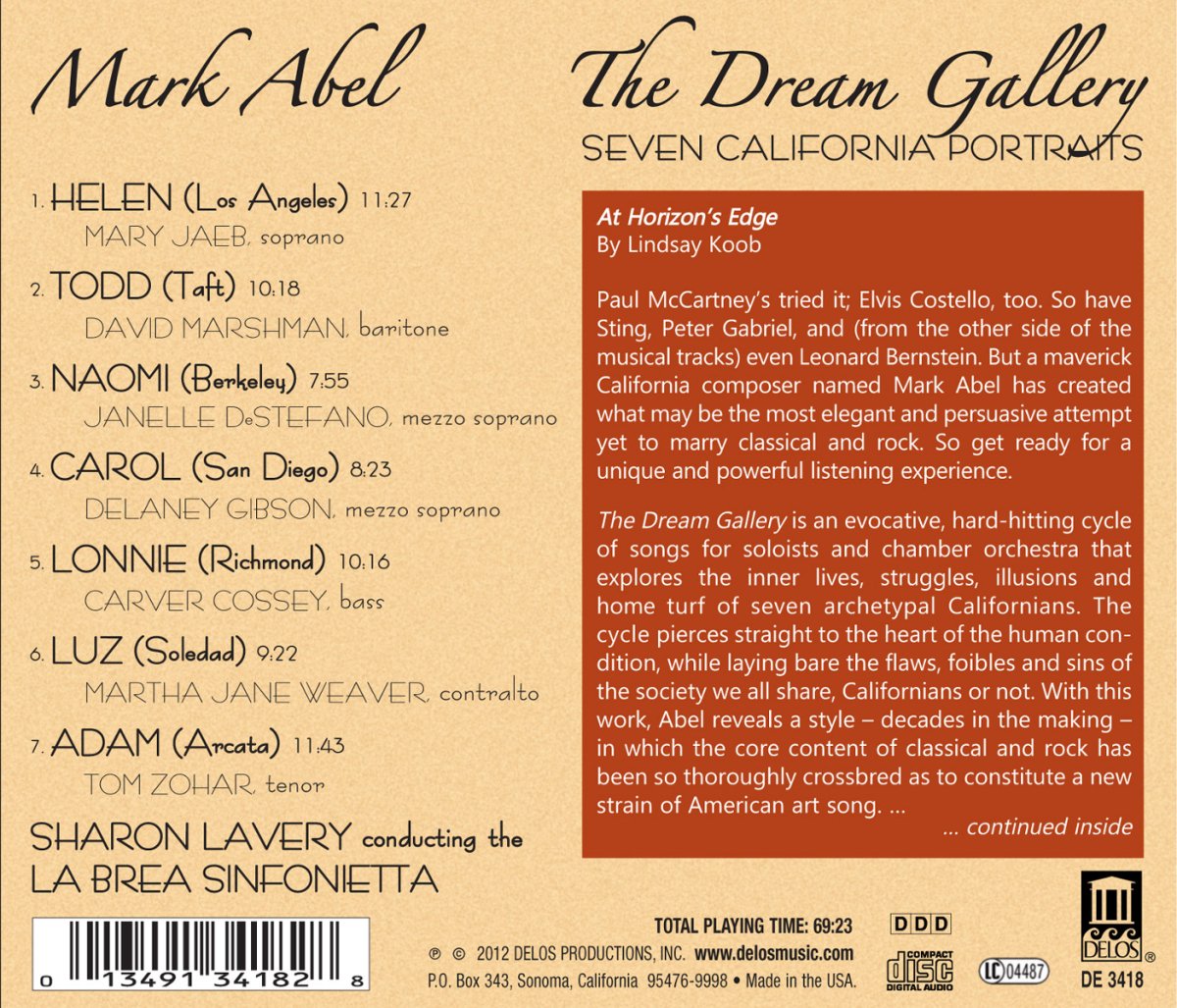 ABEL: The Dream Gallery (Seven Californian Portraits) - Jaeb, Marshman, DeStefano, Gibson/Cossey/Weaver/...