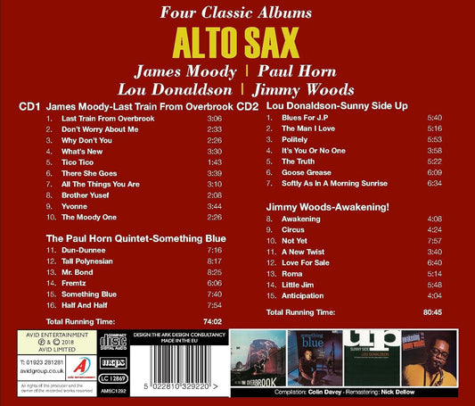 ALTO SAX: JAMES MOODY / PAUL HORN / LOU DONALDSON / JIMMY WOODS - Four Classic Albums
