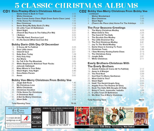 Five Classic Christmas Albums (Elvis’s Christmas Album / The 25th Day Of December / Merry Christmas From Bobby Vee / The Four Seasons Greetings / Christmas With The Everly Brothers) (2CD)