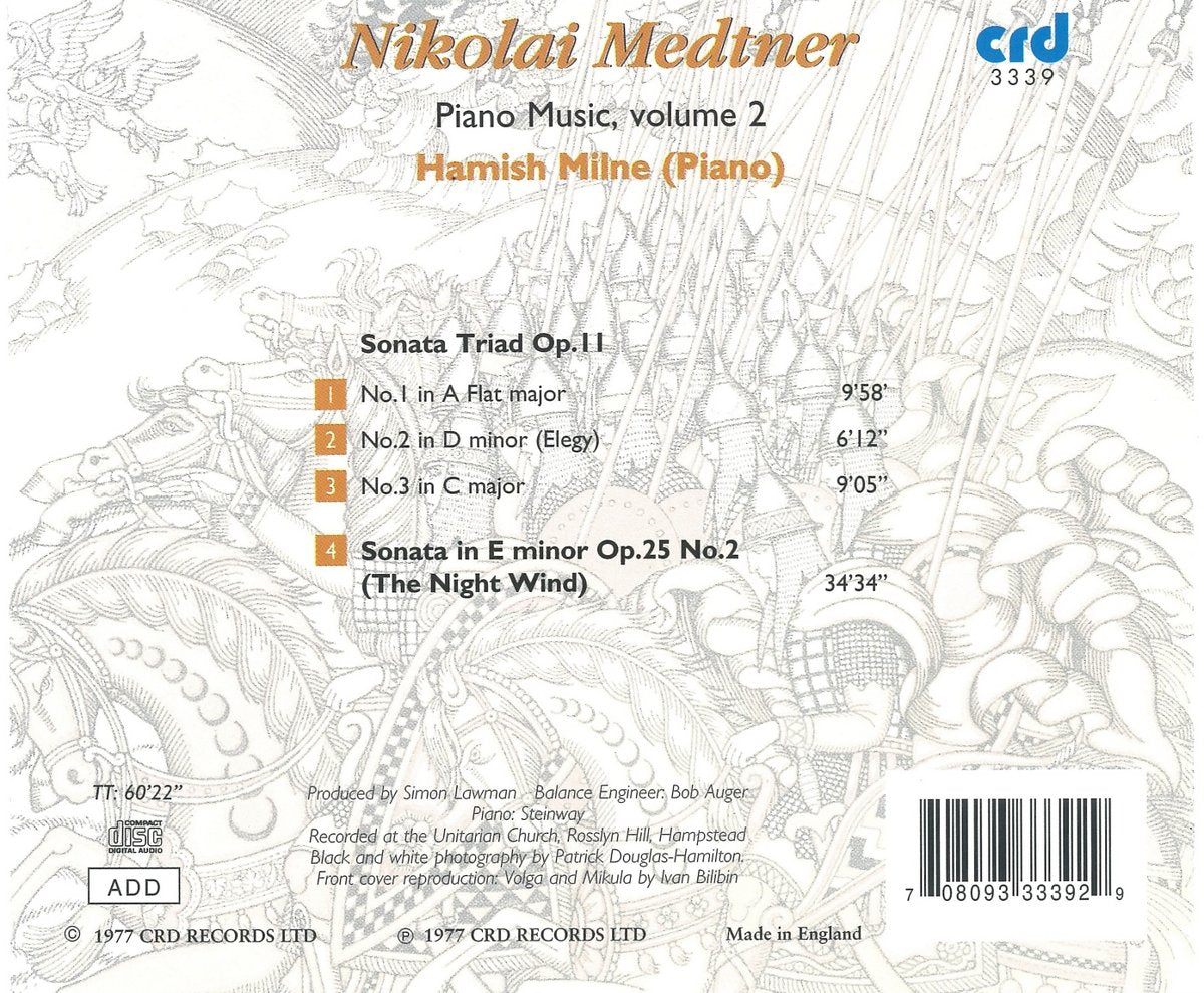 MEDTNER: SONATA TRIAD; SONATA IN E MINOR "NIGHT WIND" - HAMISH MILNE