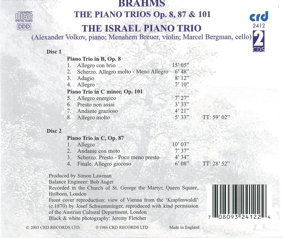 BRAHMS: THE PIANO TRIOS OP. 8, 87 & 101: ISRAEL PIANO TRIO (2 CDs)