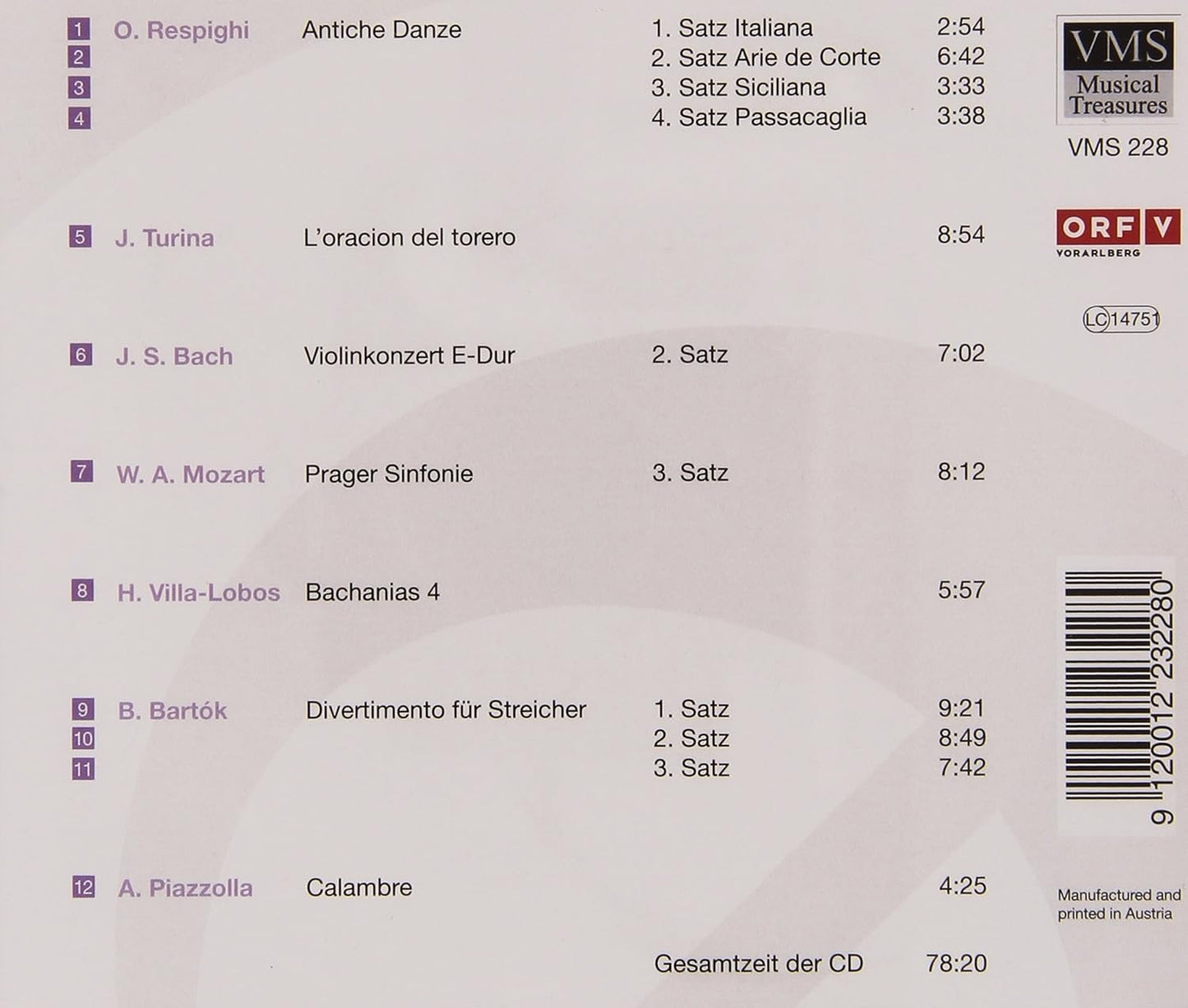 20 JAHRE - ARPEGGIONE LIVE (RESPIGHI/TURINA/BACH/MOZART/VILLA-LOBOS/BARTÓK)