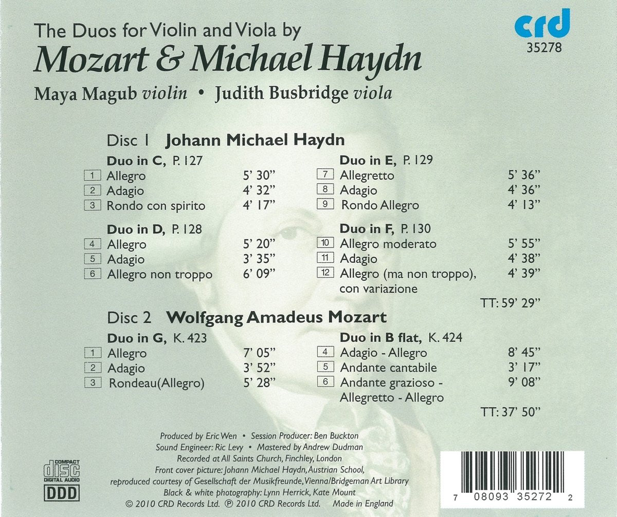 Mozart & Michael Haydn: The Duos For Violin & Viola - Maya Magub, Judith Busbridge (2 CDs)