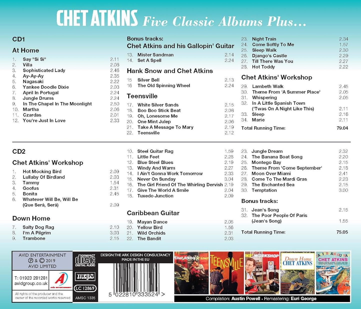 CHET ATKINS - Five Classic Albums Plus (2 CDS)