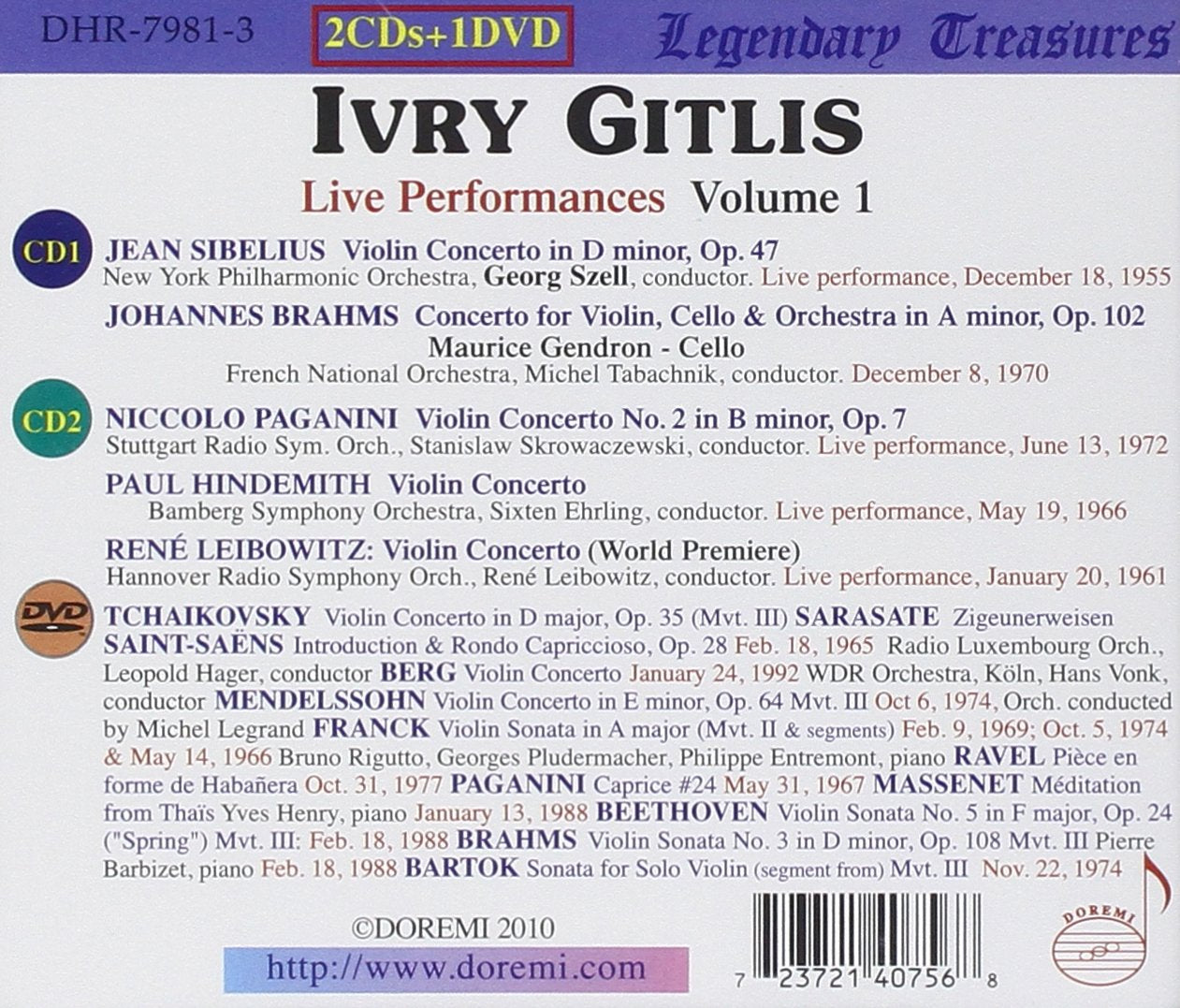 IVRY GITLIS - Concertos (2 CDs, 1 DVD)
