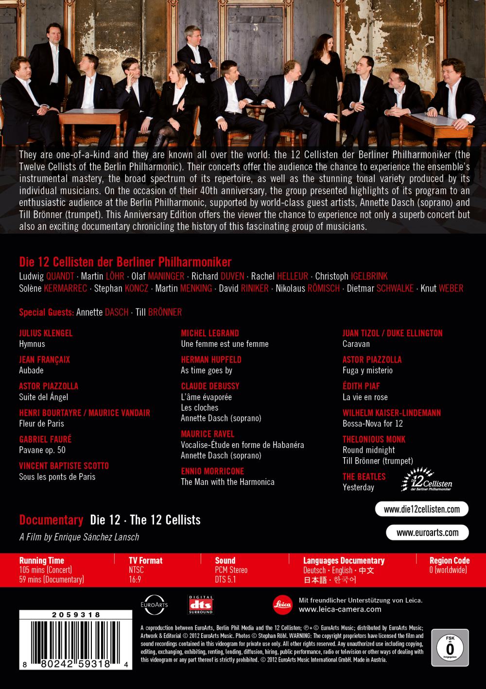 12 Cellists of the Berlin Philharmonic - 40th Anniversary Edition (2 DVD)