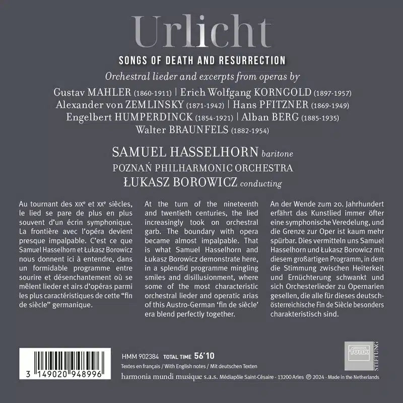 "Urlicht". Orchestral Lieder of Death and Resurrection - Samuel Hasselhorn, Poznań Philharmonic, Orchestra, Łukasz Borowicz