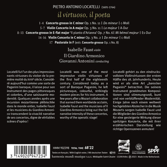 Locatelli: Il virtuoso, Il poeta (Violin Concertos & Concerti Grossi) - Isabelle Faust, Il Giardino Armonico, Giovanni Antonini