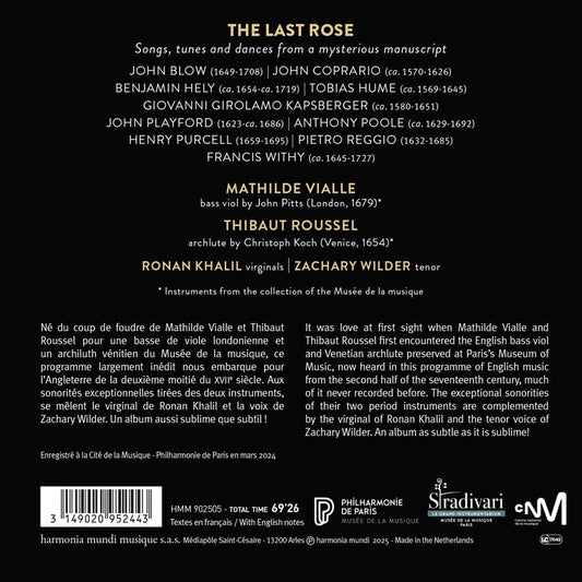 "The Last Rose". Songs, tunes and dances from a mysterious manuscript - Mathilde Vialle, Thibaut Roussel, Ronan Khalil, Zachary Wilder
