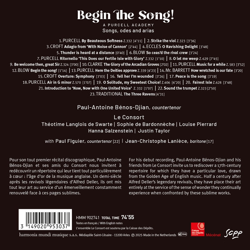 Begin the Song! A Purcell Academy - Paul-Antoine Bénos-Djian, Le Consort