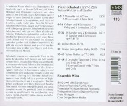 SCHUBERT: Waltzes & Ländler - Ensemble Wien