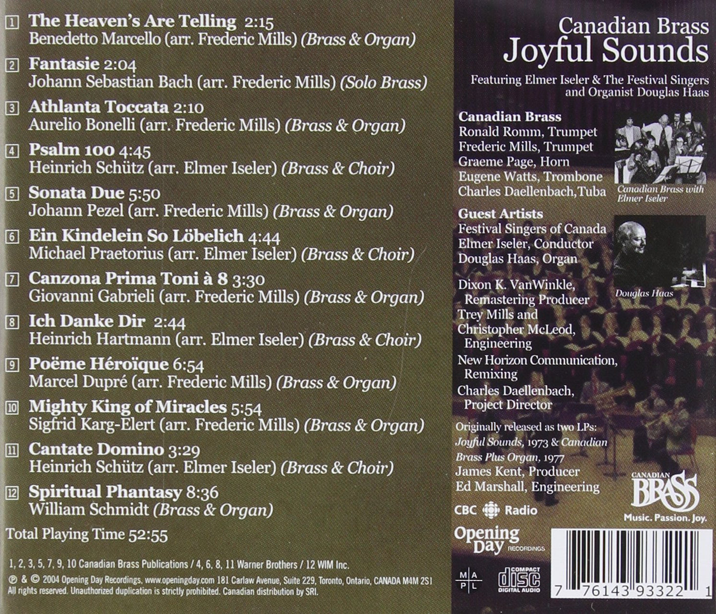 Joyful Sounds - Canadian Brass feat. Douglas Haas, Elmer Isler & The Festival Singers