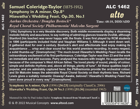 COLERIDGE-TAYLOR: Symphony in A, Hiawatha's Wedding Feast - Bostock, Sargeant (PDF BOOKLET)