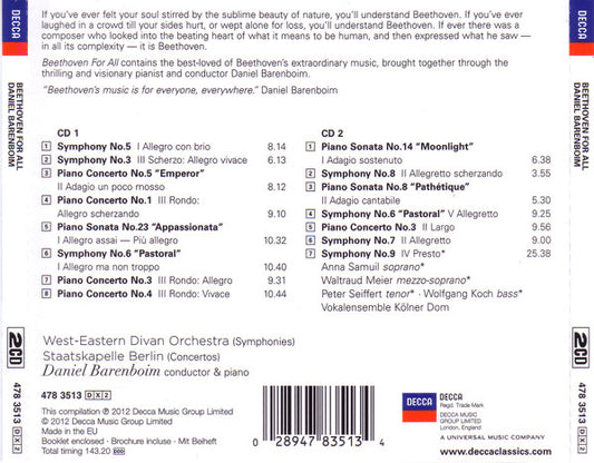 Beethoven For All: Music Of Power - DANIEL BARENBOIM, WEST-EASTERN DIVAN ORCHESTRA (2 CDS)