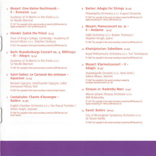 Best Of Classics: Works By Handel / Mozart / Elgar (15th Anniversary Edition) - ABBADO / SIMON RATTLE / JOHN ELIOT GARDINER (3 CDS)