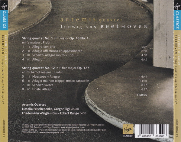 Beethoven: String Quartets, Op. 18, No. 1 & Op. 127 - ARTEMIS QUARTET