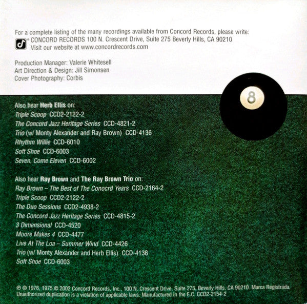 HERB ELLIS & RAY BROWN SEXTET: In The Pocket (2 CDs)