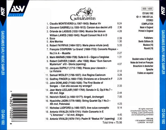 GAUDEAMUS Early Music Sampler