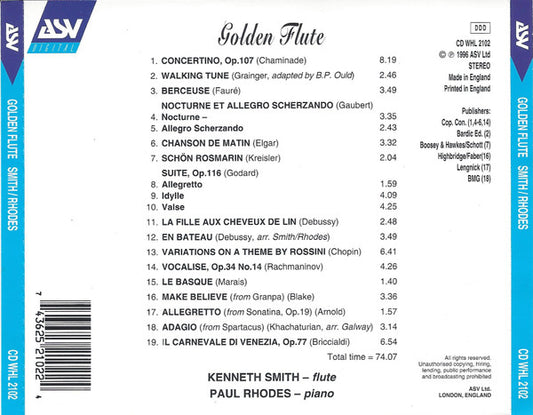 GOLDEN FLUTE (CHAMINADE/GRAINGER/FAURE) - Kenneth Smith, Paul Rhodes