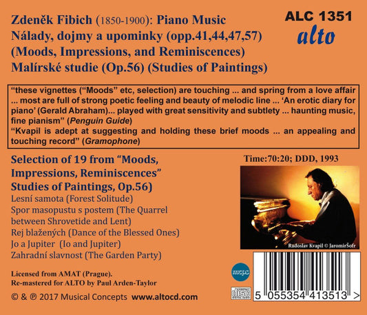 Fibich: Piano Music (Moods, Impressions, Reminiscences; Studies of Paintings) - Kvapil